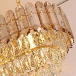 Moderna lampada a sospensione in cristallo, lampada da soffitto ovale di lusso