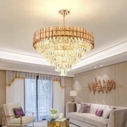 Lampada a sospensione moderna in cristallo, lampada da soffitto