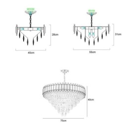Lampada a sospensione in cristallo di lusso, illuminazione da soffitto rotonda