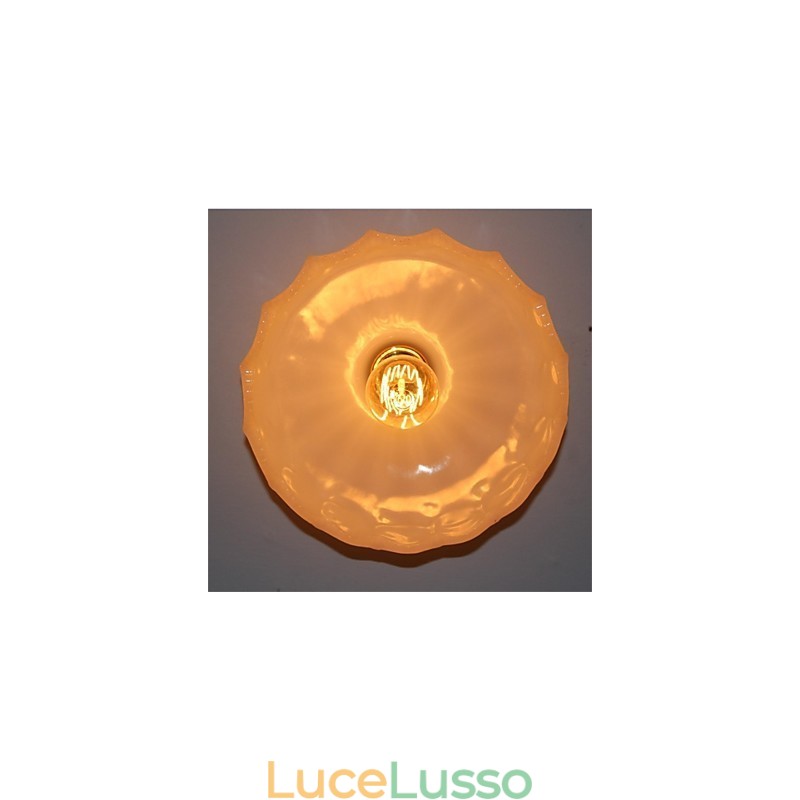Lampada da soffitto in vetro di giada imitazione retrò a 1 testa di loto
