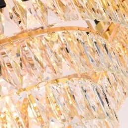 Lampada a sospensione in cristallo di lusso, illuminazione da soffitto rotonda