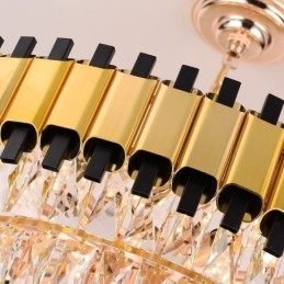 Lampada a sospensione in cristallo di lusso, illuminazione da soffitto rotonda