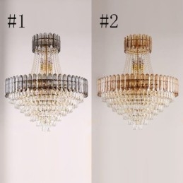 Moderna lampada a sospensione in cristallo dorato