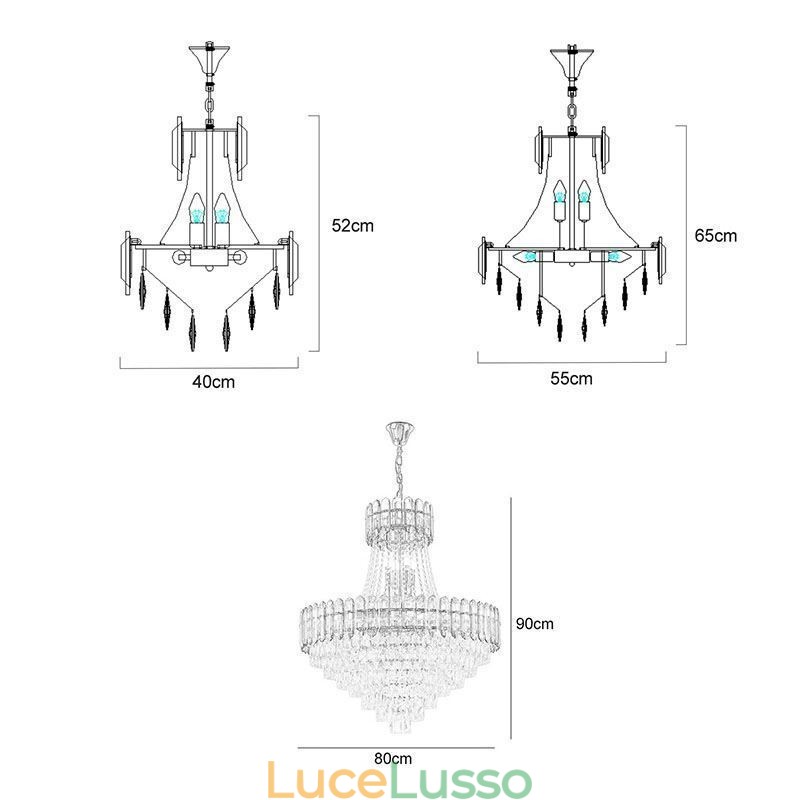 Moderna lampada a sospensione in cristallo dorato