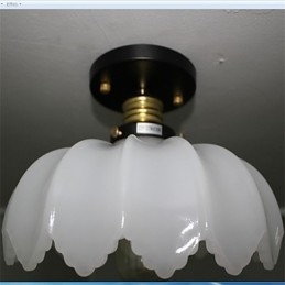 Lampada da soffitto in vetro di giada imitazione retrò a 1 testa di loto
