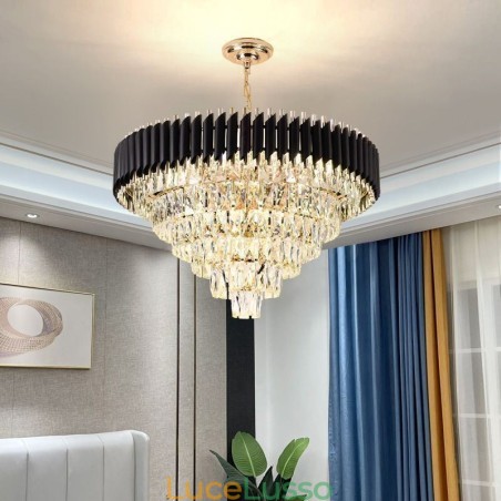 Lampada a sospensione in cristallo di lusso Lampada da soffitto 6 9 12 luci Lampada a sospensione in cristallo di lusso Lampada da soffitto 6 9 12 luci