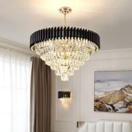 Lampada a sospensione in cristallo di lusso Lampada da soffitto 6 9 12 luci