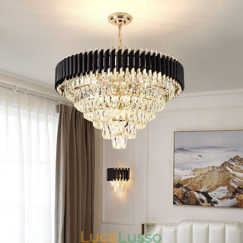 Lampada a sospensione in cristallo di lusso Lampada da soffitto 6 9 12 luci