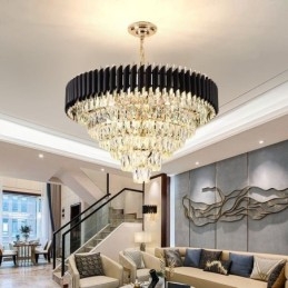 Lampada a sospensione in cristallo di lusso Lampada da soffitto 6 9 12 luci