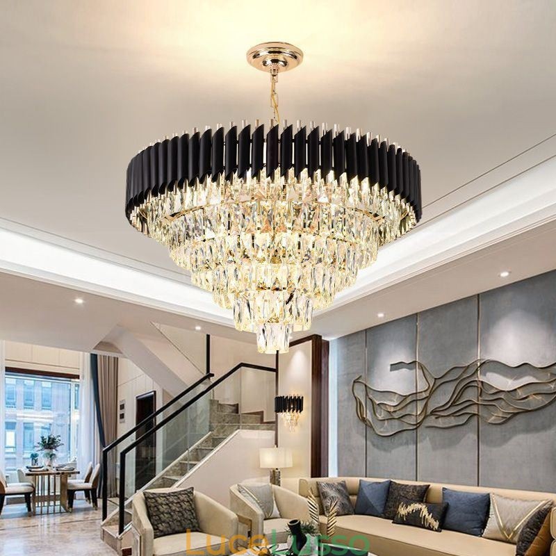 Lampada a sospensione in cristallo di lusso Lampada da soffitto 6 9 12 luci