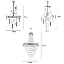 Lussuosa lampada a sospensione in cristallo da soffitto