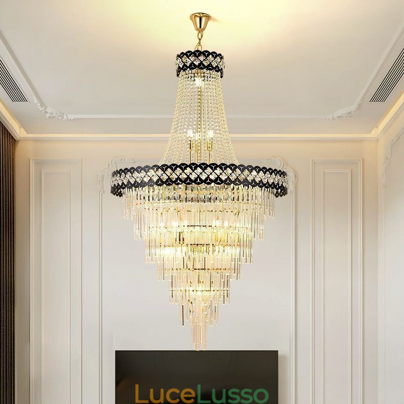 Lussuosa lampada a sospensione in cristallo da soffitto