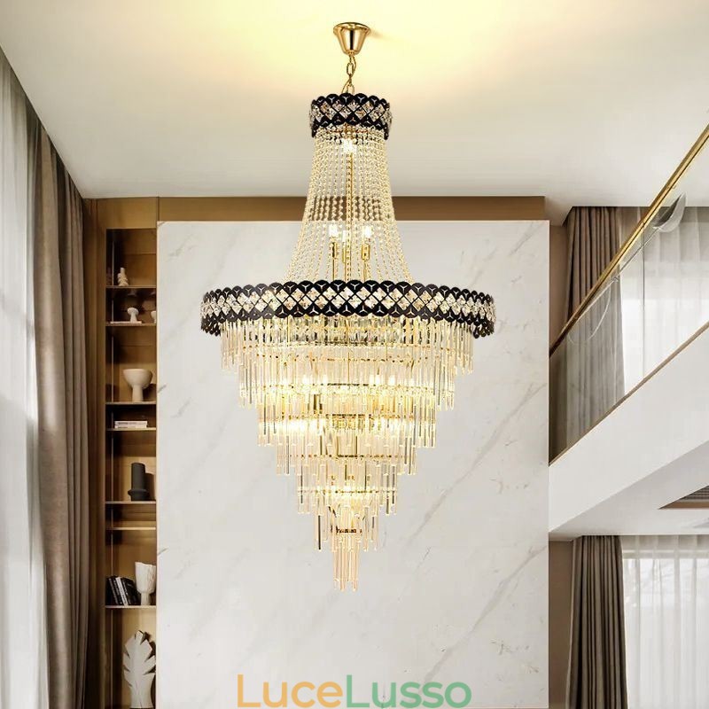 Lussuosa lampada a sospensione in cristallo da soffitto