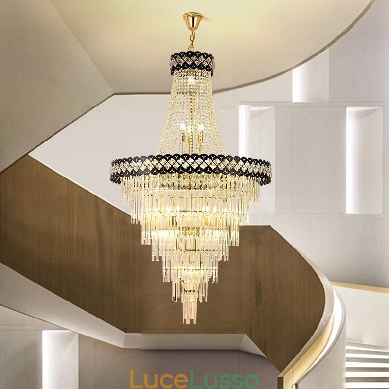 Lussuosa lampada a sospensione in cristallo da soffitto