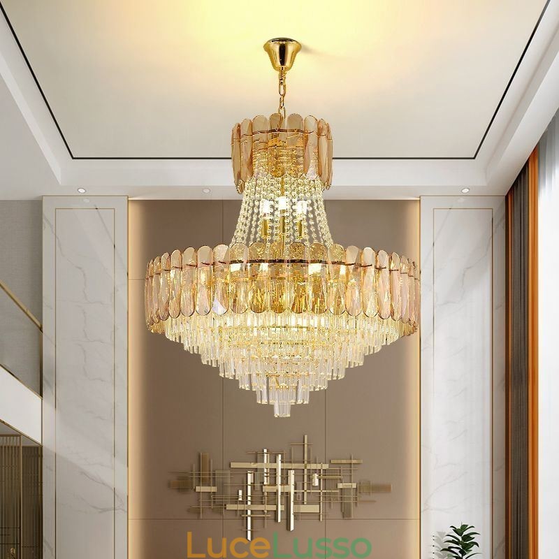 Lampada a sospensione in cristallo europeo Lampada da soffitto contemporanea