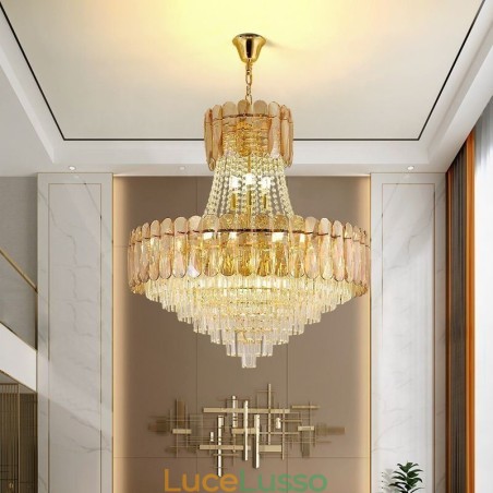 Lampada a sospensione in cristallo europeo Lampada da soffitto contemporanea Lampada a sospensione in cristallo europeo Lampada da soffitto contemporanea