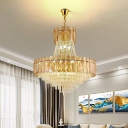 Lampada a sospensione in cristallo europeo Lampada da soffitto contemporanea