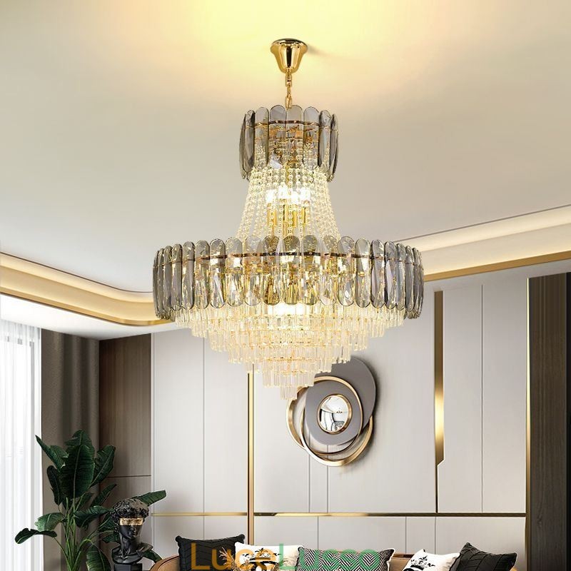 Lampada a sospensione in cristallo europeo Lampada da soffitto contemporanea