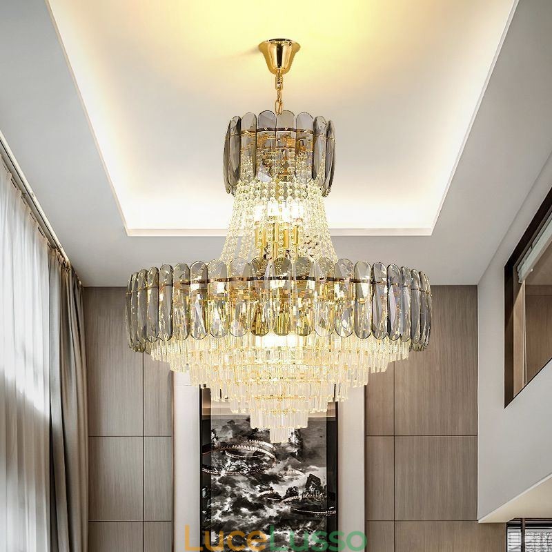 Lampada a sospensione in cristallo europeo Lampada da soffitto contemporanea