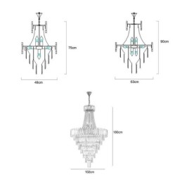 Splendida lampada a sospensione in cristallo da soffitto