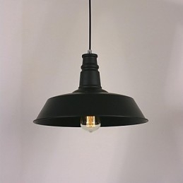 Lampada a sospensione moderna nera con paralume in cerchio in evidenza