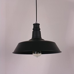 Lampada a sospensione moderna nera con paralume in cerchio in evidenza