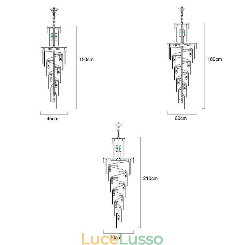 Lampada a sospensione di lusso Lampada a sospensione grande 12 16 18 luci