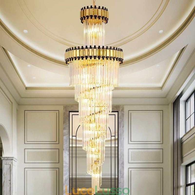 Lampada a sospensione in cristallo, moderna, spettacolare, lampada da soffitto K9