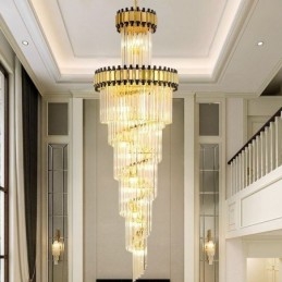 Lampada a sospensione in cristallo, moderna, spettacolare, lampada da soffitto K9