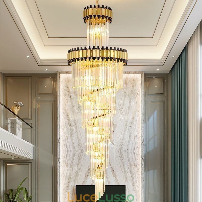 Lampada a sospensione in cristallo, moderna, spettacolare, lampada da soffitto K9