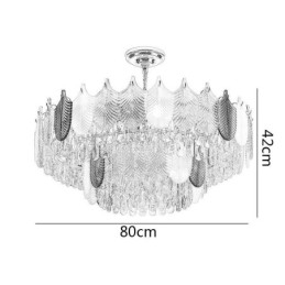 Lampada a sospensione a forma di foglia di lusso, lampada da soffitto in cristallo