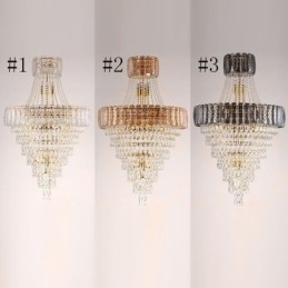 Moderna ed elegante lampada a sospensione in cristallo, luce da soffitto conica