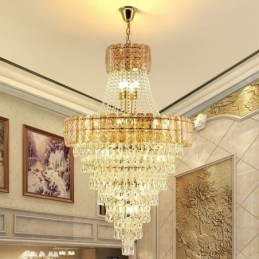 Moderna ed elegante lampada a sospensione in cristallo, luce da soffitto conica