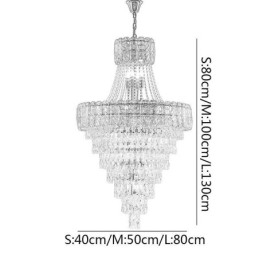 Moderna ed elegante lampada a sospensione in cristallo, luce da soffitto conica