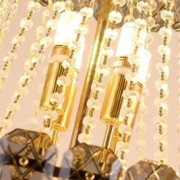 Moderna ed elegante lampada a sospensione in cristallo, luce da soffitto conica