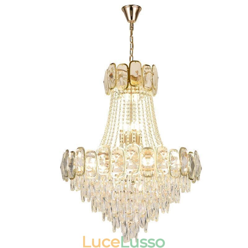 Lampada a sospensione moderna in cristallo, lampada da soffitto rotonda