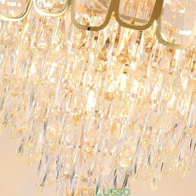 Lampada a sospensione moderna in cristallo, lampada da soffitto rotonda
