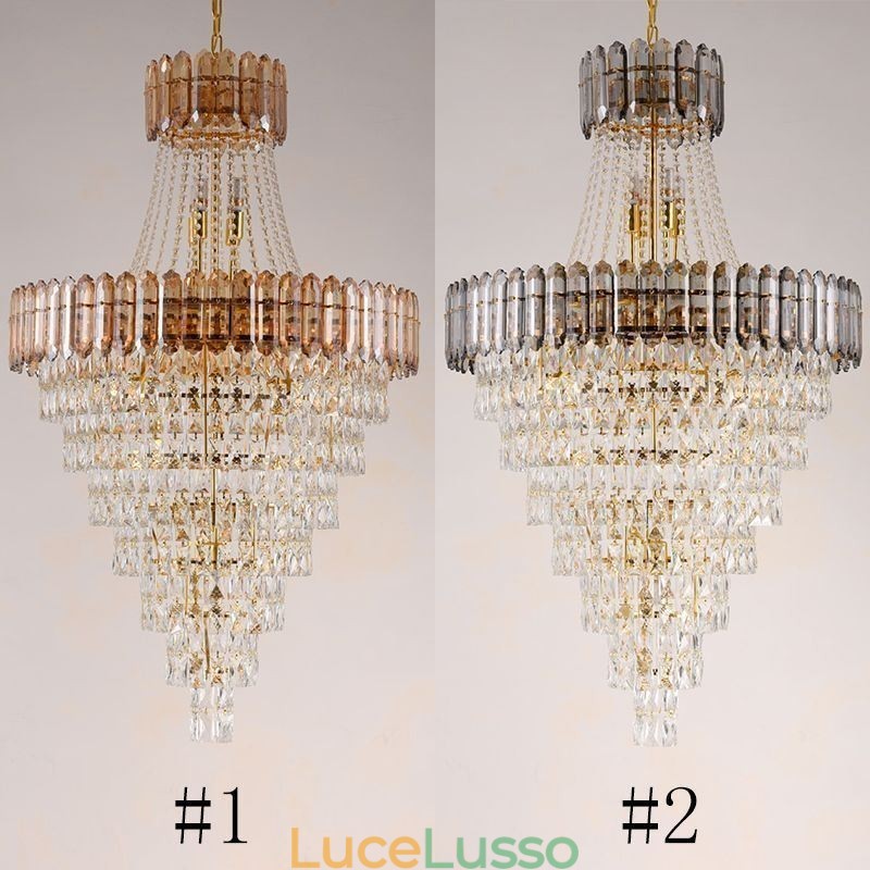 Lampada a sospensione conica in cristallo Elegante lampada a sospensione