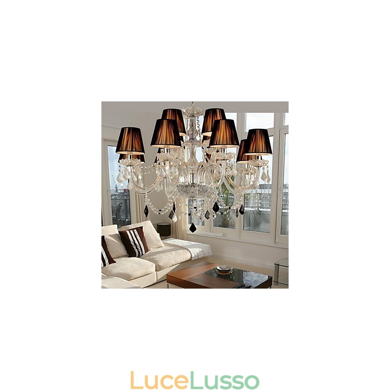 Elegante lampadario di cristallo con 12 luci