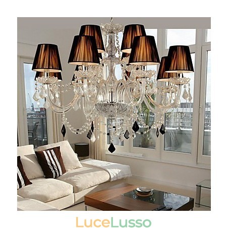Elegante lampadario di cristallo con 12 luci