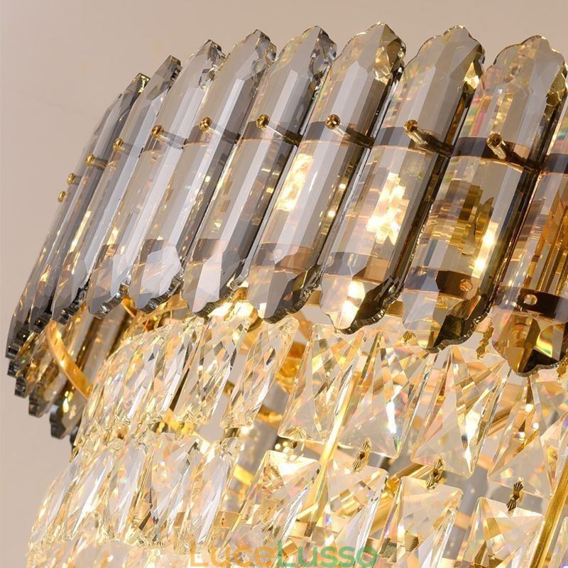 Lampada a sospensione conica in cristallo Elegante lampada a sospensione
