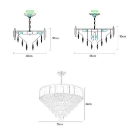 Lampada a sospensione moderna ed elegante in cristallo, lampada da soffitto conica