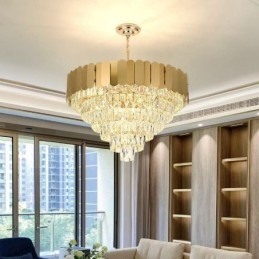 Lampada a sospensione moderna ed elegante in cristallo, lampada da soffitto conica