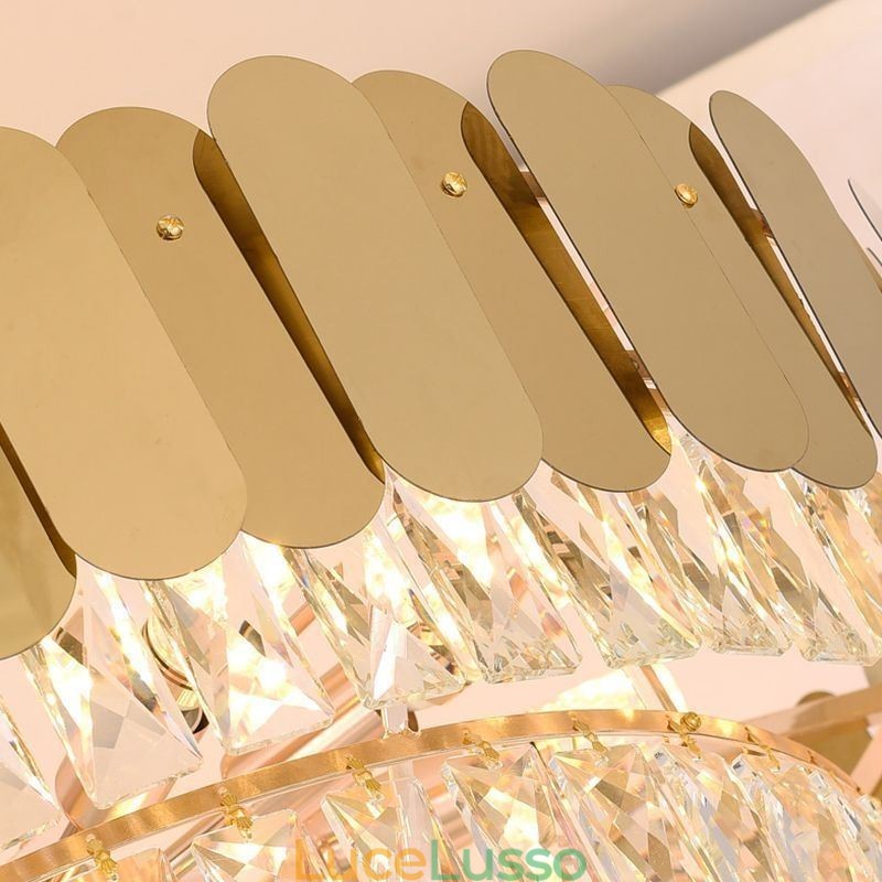 Lampada a sospensione moderna ed elegante in cristallo, lampada da soffitto conica