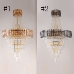 Lampada a sospensione in cristallo elegante europea Lampada da soffitto conica