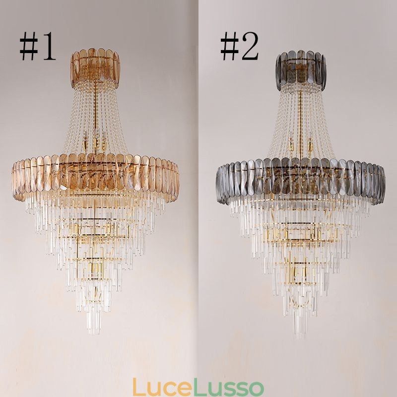 Lampada a sospensione in cristallo elegante europea Lampada da soffitto conica
