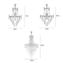 Lampada a sospensione in cristallo elegante europea Lampada da soffitto conica