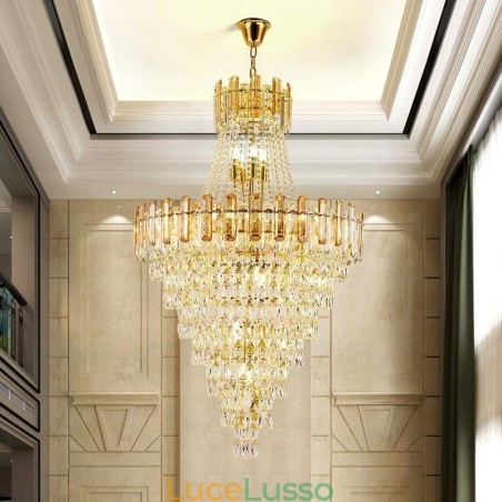 Moderna ed elegante lampada a sospensione in cristallo, lampada a sospensione conica Moderna ed elegante lampada a sospensione in cristallo, lampada a sospensione conica