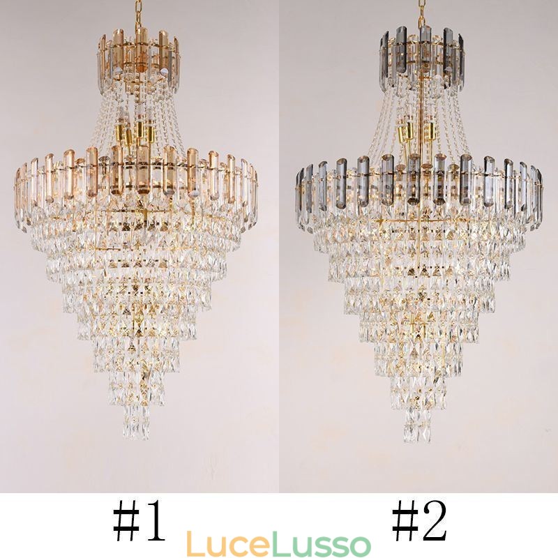 Moderna ed elegante lampada a sospensione in cristallo, lampada a sospensione conica