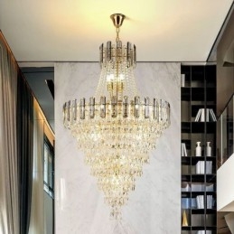 Moderna ed elegante lampada a sospensione in cristallo, lampada a sospensione conica